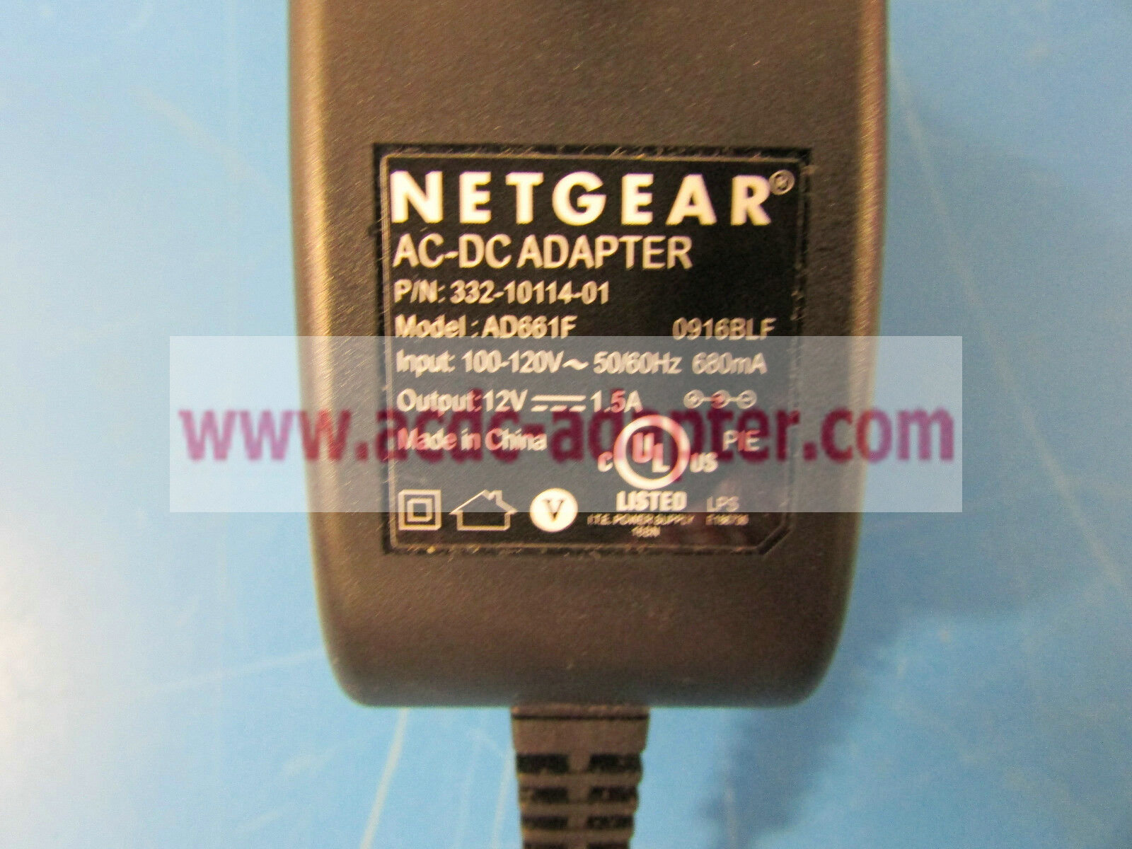 NEW Netgear 332-10114-01 12V 1.5A AD661F AC-DC Adapter Router Charger